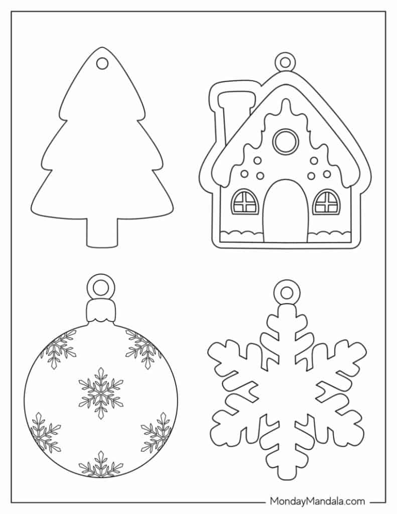 200 Printable Christmas Ornaments (Free Templates) with Christmas Decorations Template to Print
