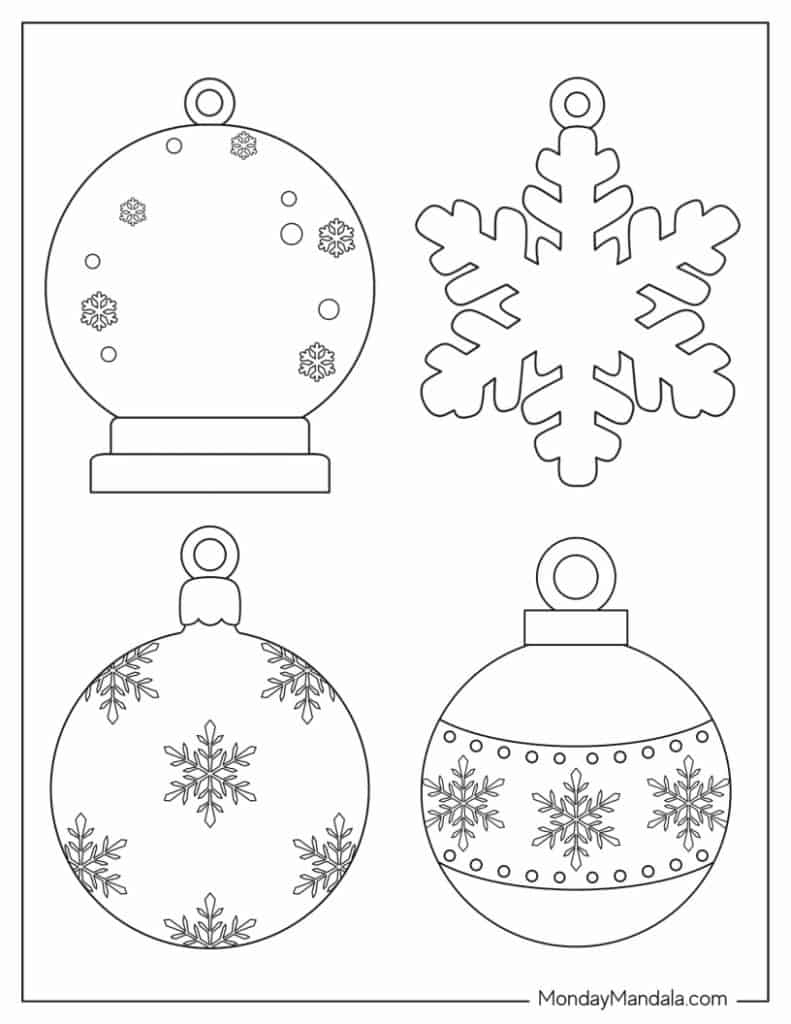200 Printable Christmas Ornaments (Free Templates) within Christmas Decor Template Free
