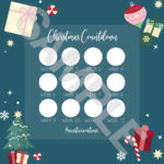 2022 Blau 12 Wochen Weihnachtstracker | Abnehmtabelle | Digitaler Download  | Sozialen Medien Throughout Christmas Countdown Weight Loss Template