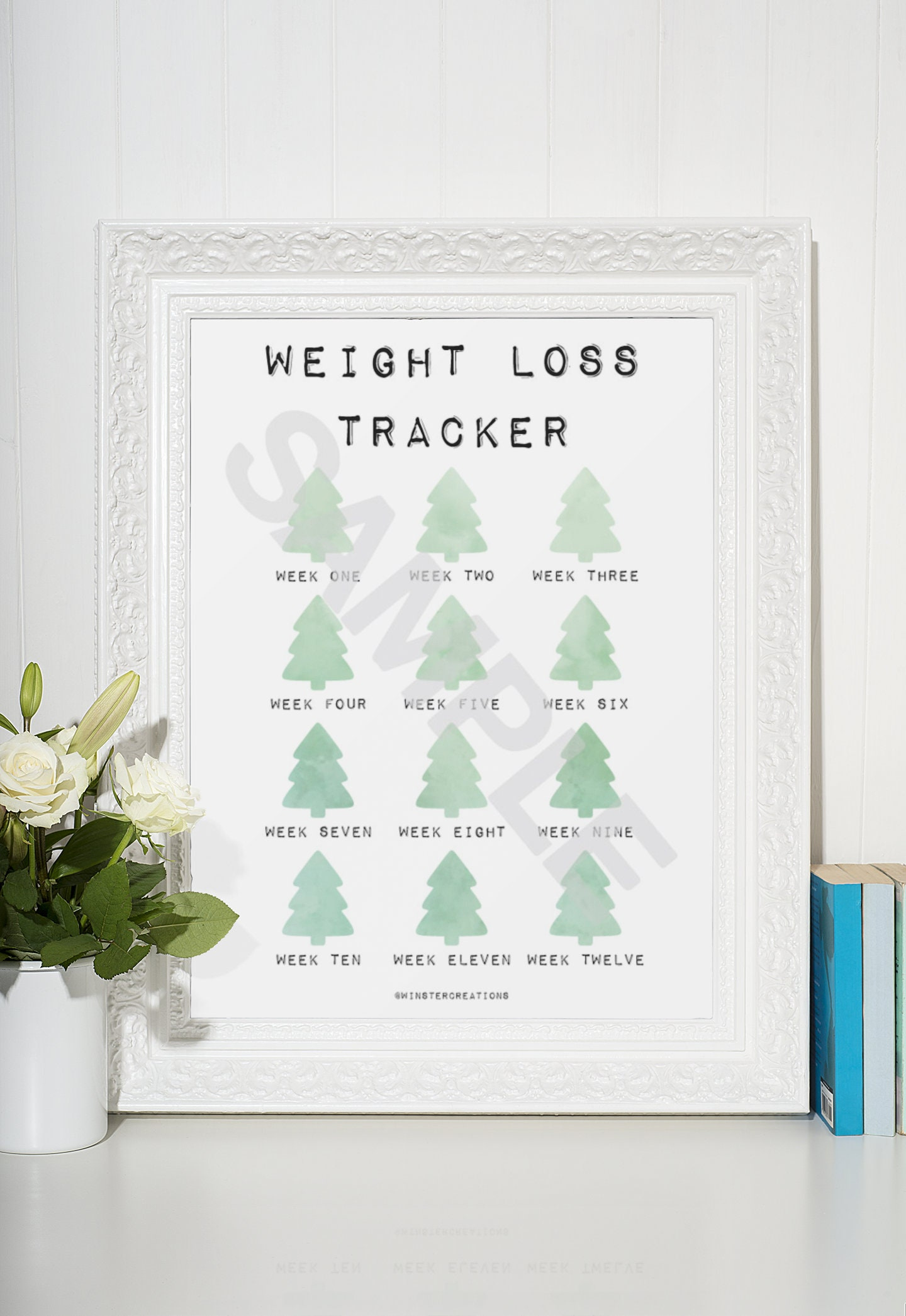 2022 Green Christmas Tree 12 Week Weight Loss Tracker | Weight inside Christmas Countdown Weight Loss Template