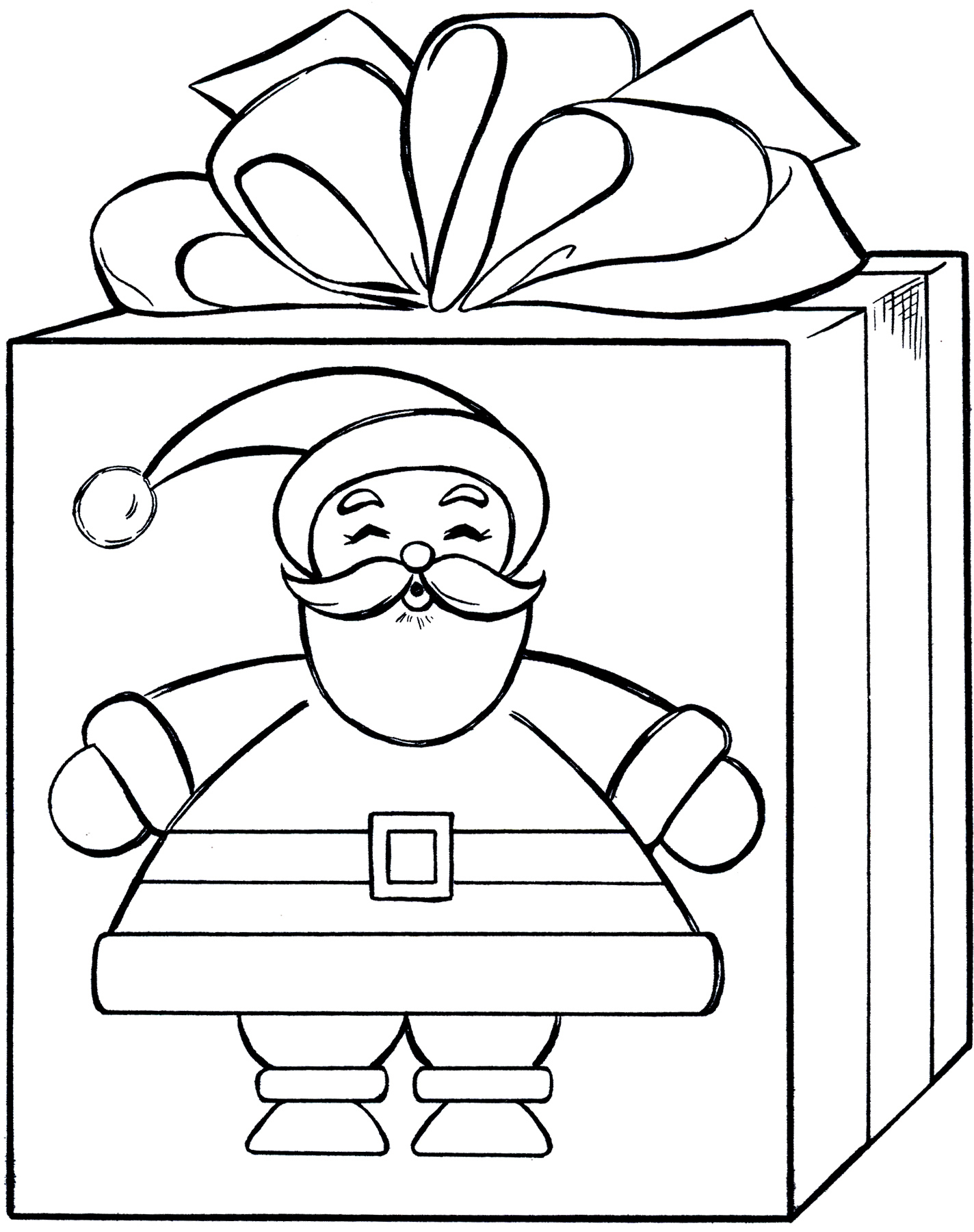 25 Free Christmas Coloring Pages: Unique! - The Graphics Fairy inside Christmas Box Template To Colour