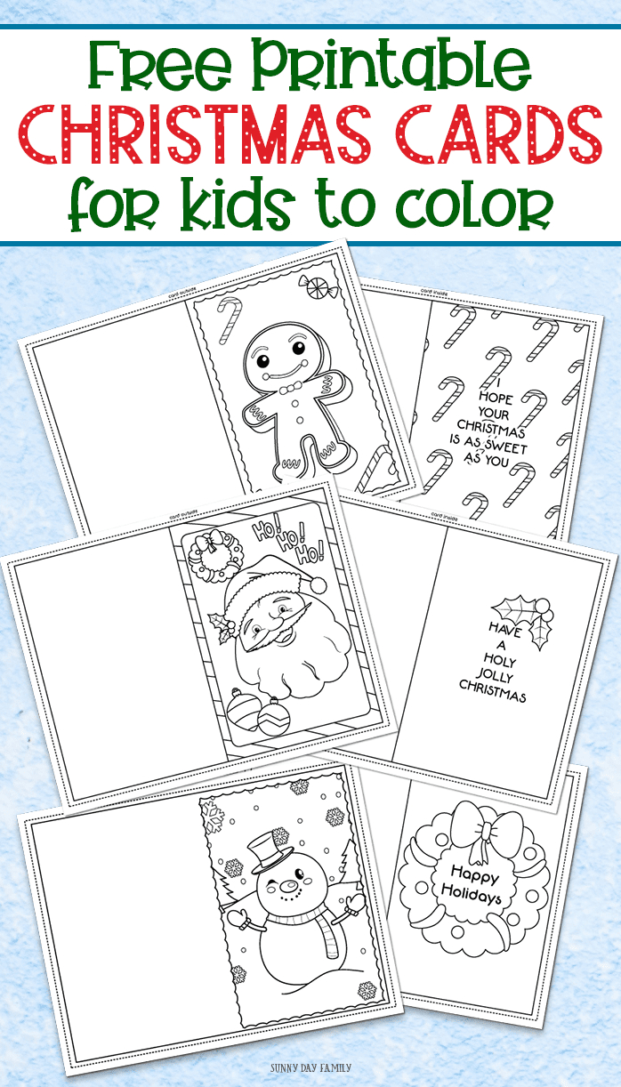 3 Free Printable Christmas Cards For Kids To Color | Sunny Day Family with Christmas Cards Template For Kids