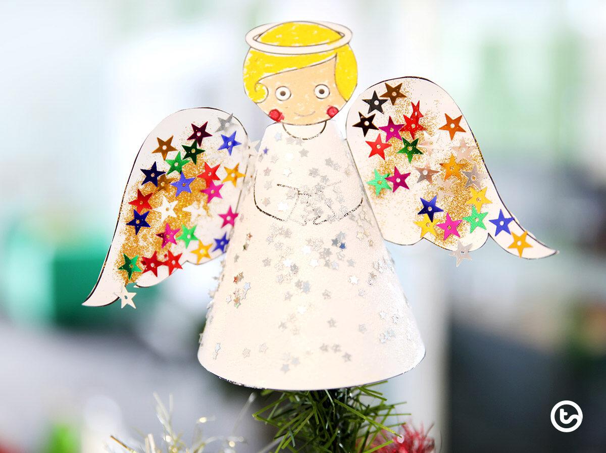 4 Printable Tree Topper Templates For Christmas Craft | Teach Starter inside Angel Christmas Tree Topper Template
