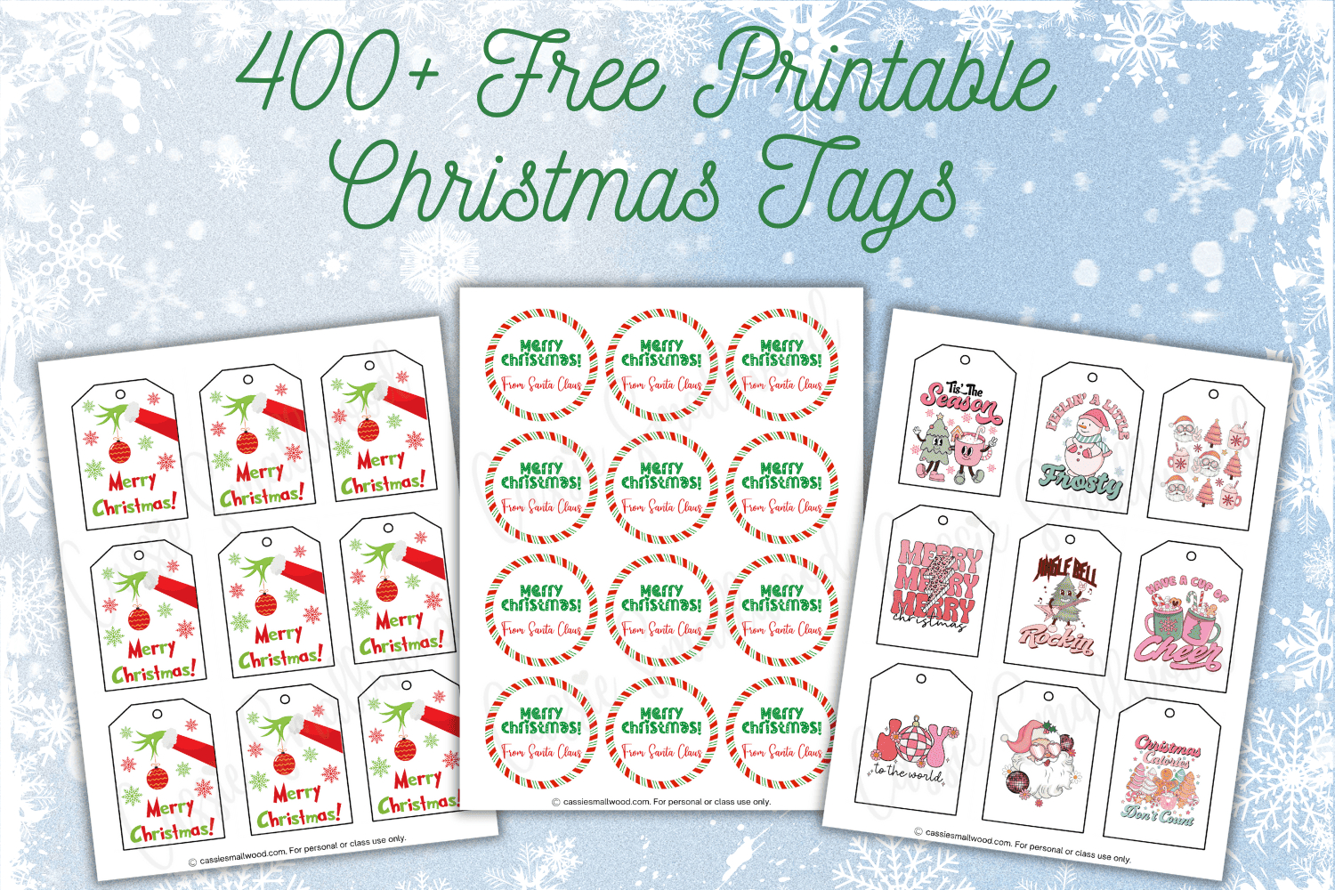 400+ Cutest Printable Christmas Tags (Free Pdf) - Cassie Smallwood regarding Christmas Gift Label Template Printable