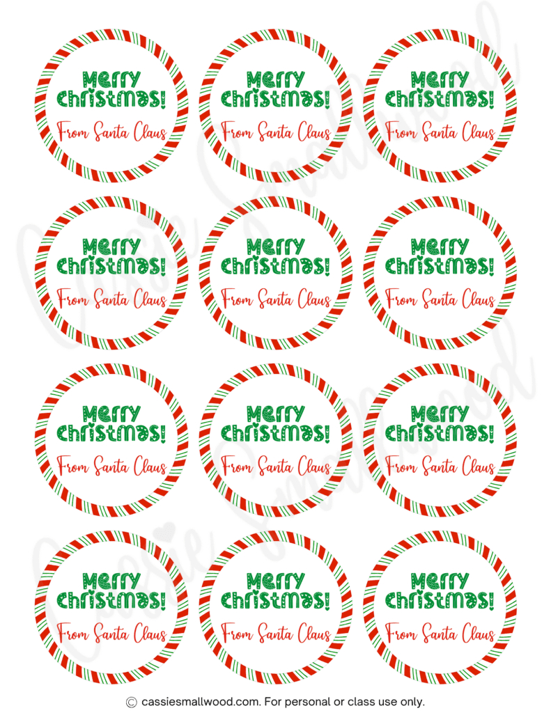 400+ Cutest Printable Christmas Tags (Free Pdf) - Cassie Smallwood within Christmas Gift Tag Template Circle