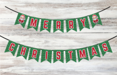 6 Cute Merry Christmas Banners (Free Printables) – Cassie Smallwood throughout Christmas Banner Printable Free Printable Christmas Bunting Template