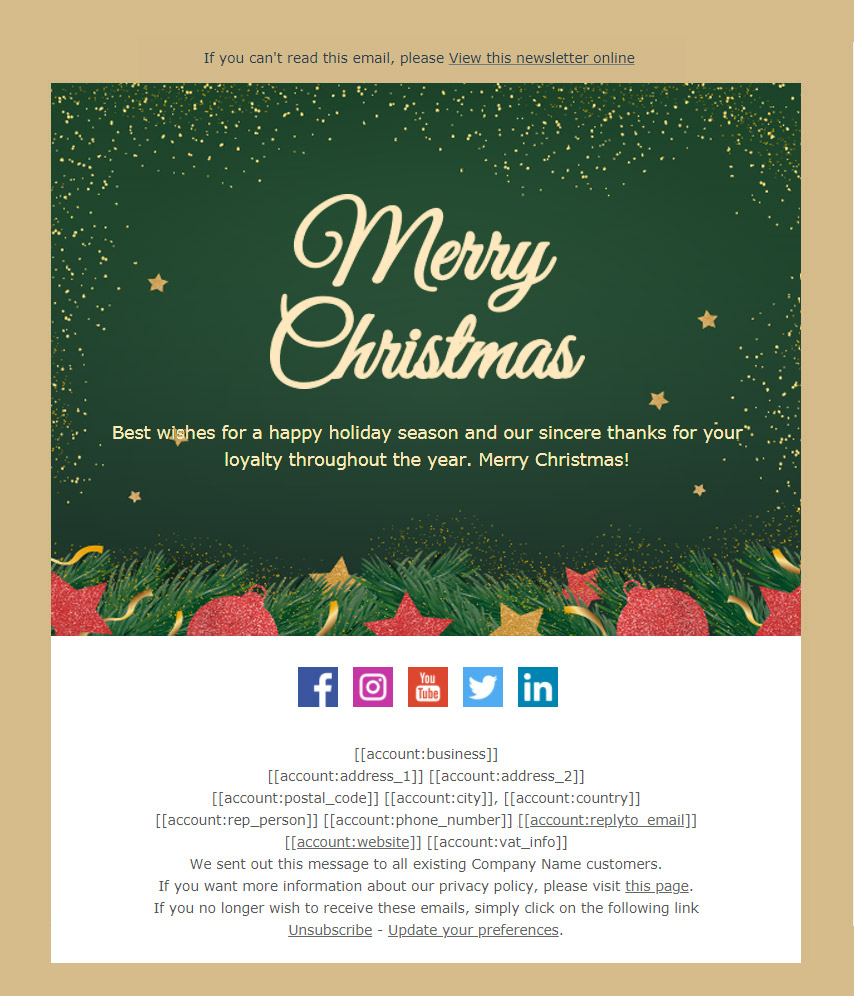 8 Best Wishes And 2020 Christmas Greetings To Sendemail regarding Christmas Business Email Template