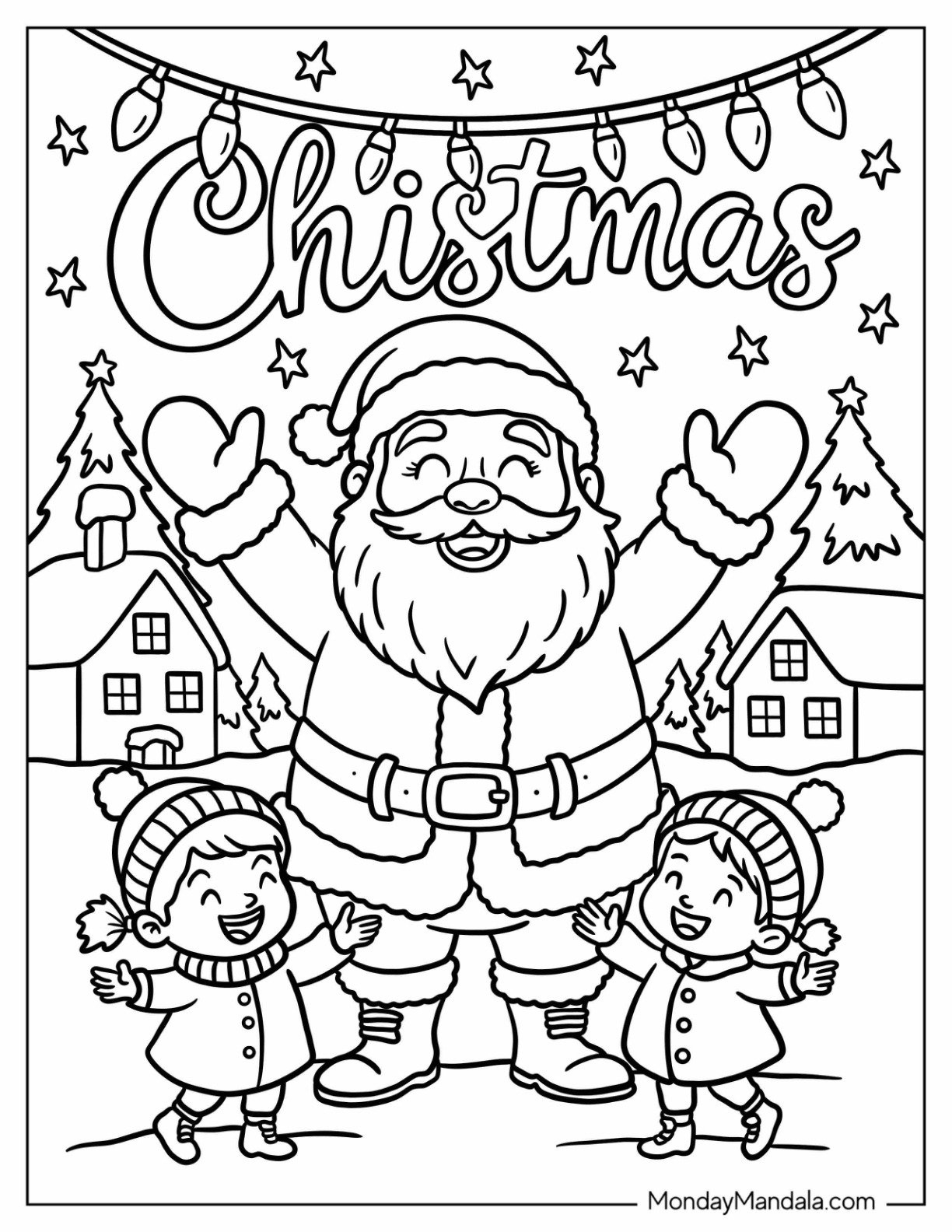 94 Santa Coloring Pages (Free Pdf Printables) with regard to Christmas Colouring in Template