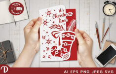 A5 Cricut Christmas Card With Adorable Stocking – It'S Christmas pertaining to Christmas Card Template For Cricut