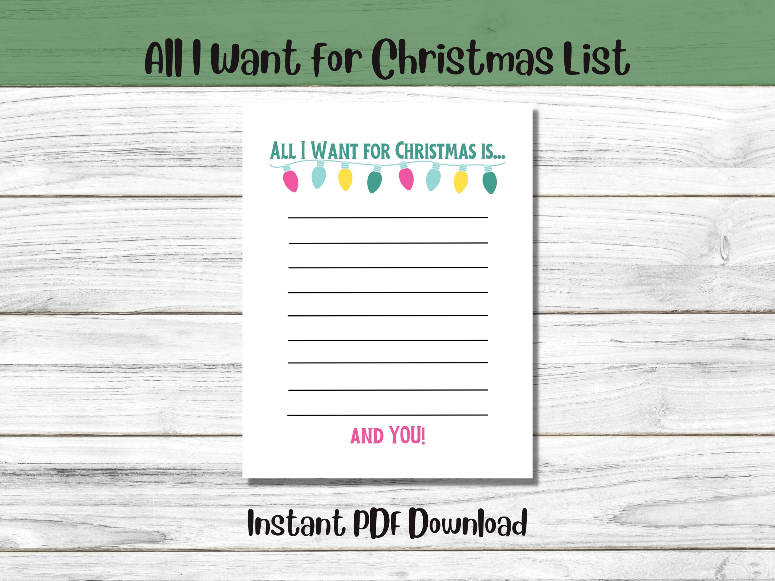All I Want For Christmas List, Christmas Wish List, Holiday Gift with regard to All I Want For Christmas Template
