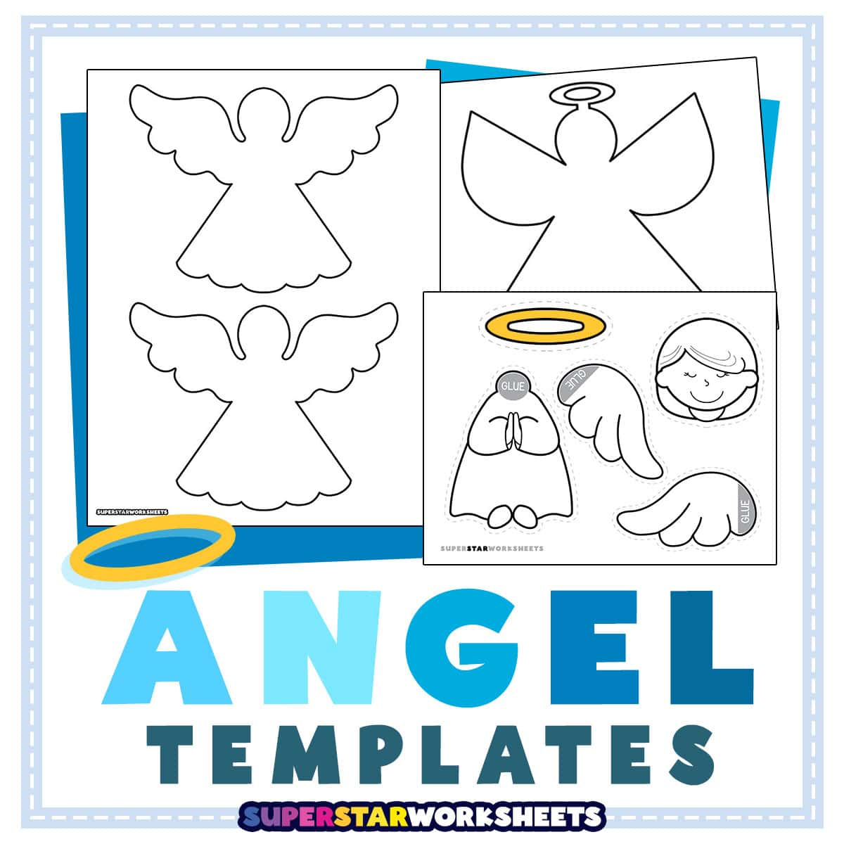 Angel Template (Free Printables) - Superstar Worksheets regarding Christmas Angel Wings Template