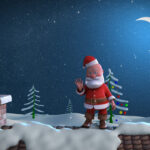 Animated Christmas Card Template   Santa Stuck In Chimney In Animated Christmas Card Template