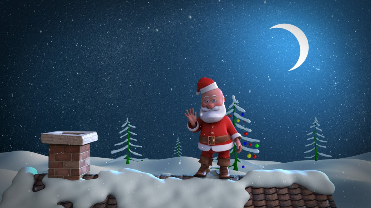 Animated Christmas Card Template - Santa Stuck In Chimney inside Christmas Animation Template Free