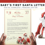 Baby Santa Letter | Black Santa | Personalized Christmas Letter In Baby'S First Christmas Santa Letter Template