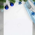 Background For Writing The Christmas Menu. Winter Table Setting Regarding Blank Christmas Menu Template Free