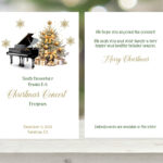 Bearbeitbare Gold Weihnachtsklavier Musikprogrammvorlage Regarding Christmas Concert Program Template