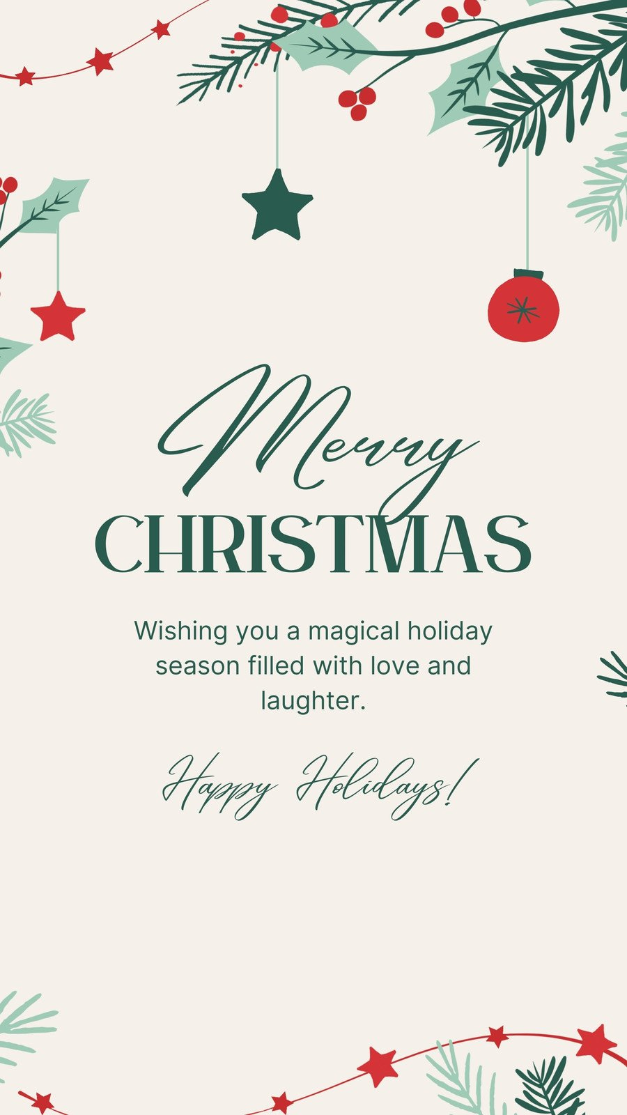 Beige And Green Animated Greetings Merry Christmas Instagram Story intended for Christmas Story Christmas Card Template