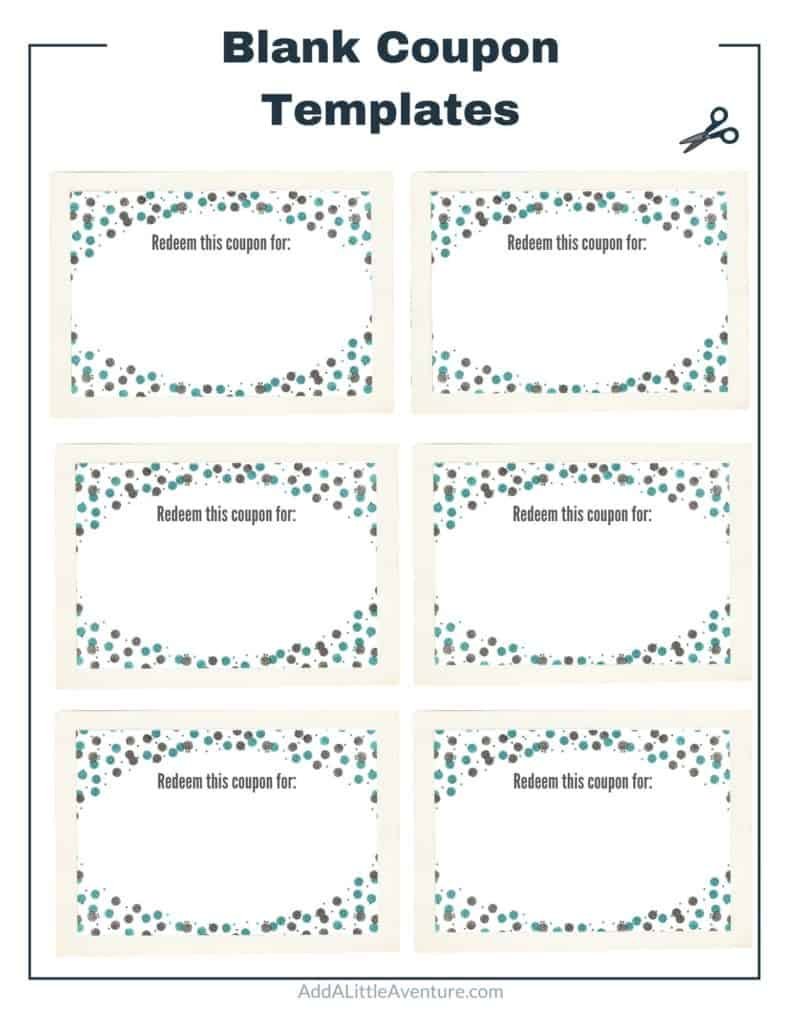 Blank Coupon Templates - Free Printables - Add A Little Adventure with regard to Christmas Coupon Template Black and White