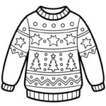Blank Ugly Christmas Sweater Coloring Page For Kids Inside Blank Ugly Christmas Sweater Template