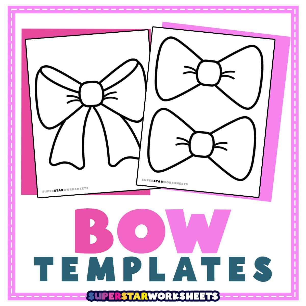 Bow Template (Free Printables) - Superstar Worksheets in Christmas Bow Template Free Printable