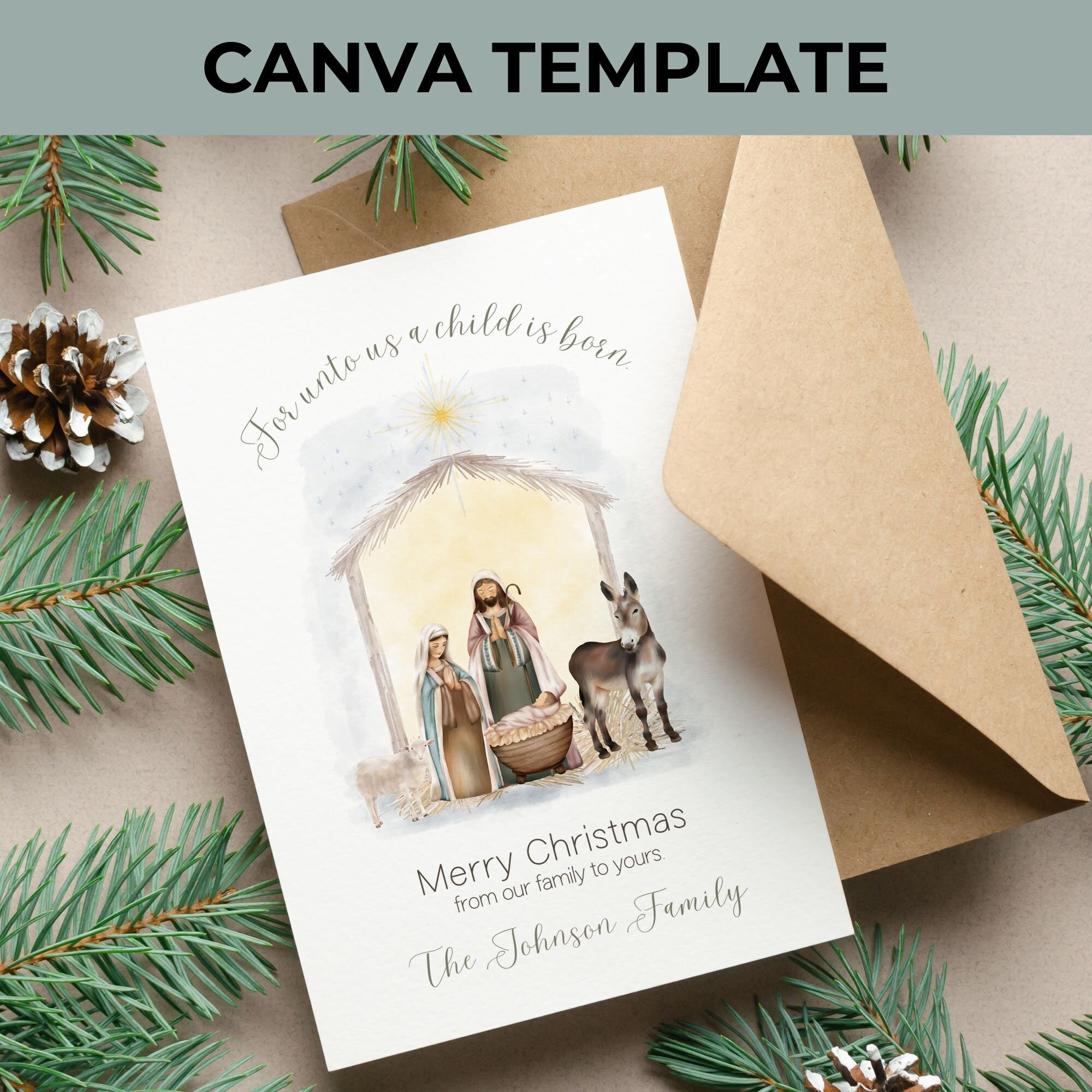 Boxed Assorted Christmas Cards Nativity Christmas Cards, Printable intended for Christmas Card Template Christian