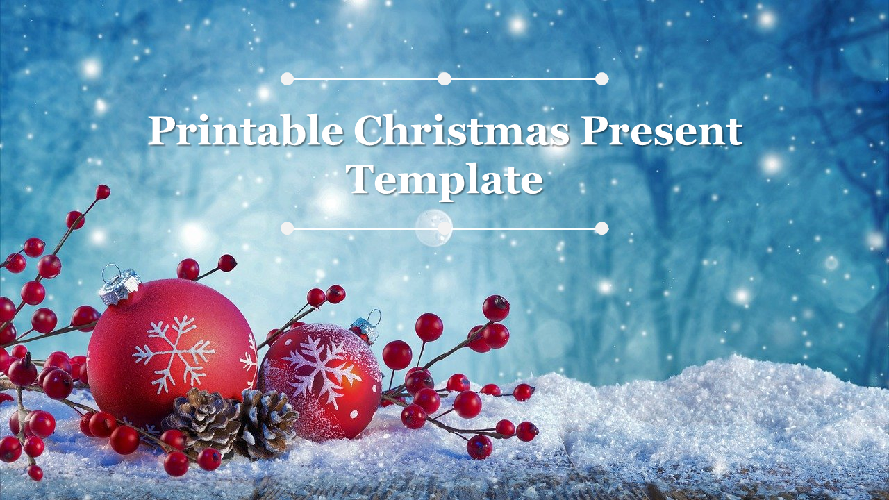Buy Free Printable Christmas Present Template Slide intended for Christmas Holiday Template Free