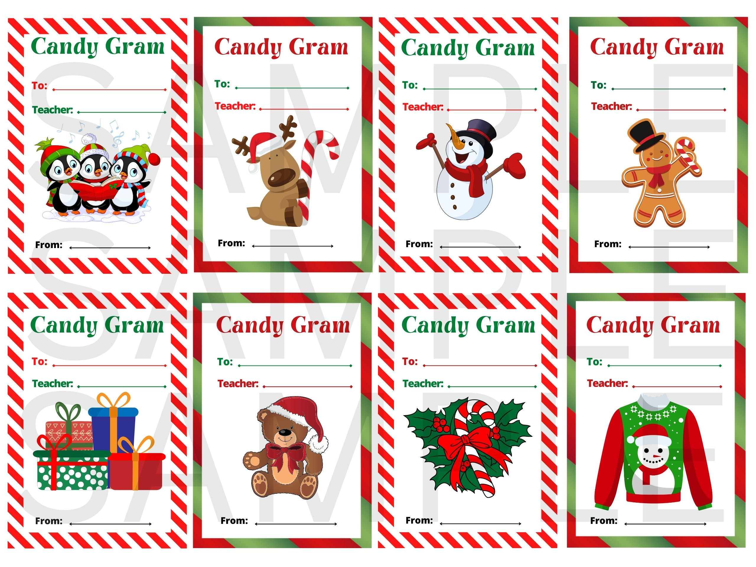 Candy Grams Weihnachten Candy Cane Geschenk Schule Pta Ptsa inside Candy Gram Template Christmas