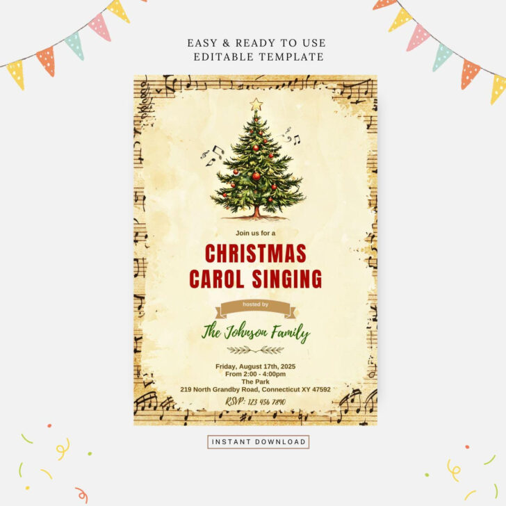 Christmas Carol Invitation Template Christmas Carol Invitation Template