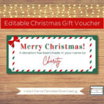 Charity Donation Gift Ticket: Customizable Christmas Voucher Throughout Donation Has Been Made In Your Name Template Christmas