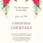 Chistmas Cocktails Invite   Free Christmas Party Invitation Within Christmas Drinks Invitation Template