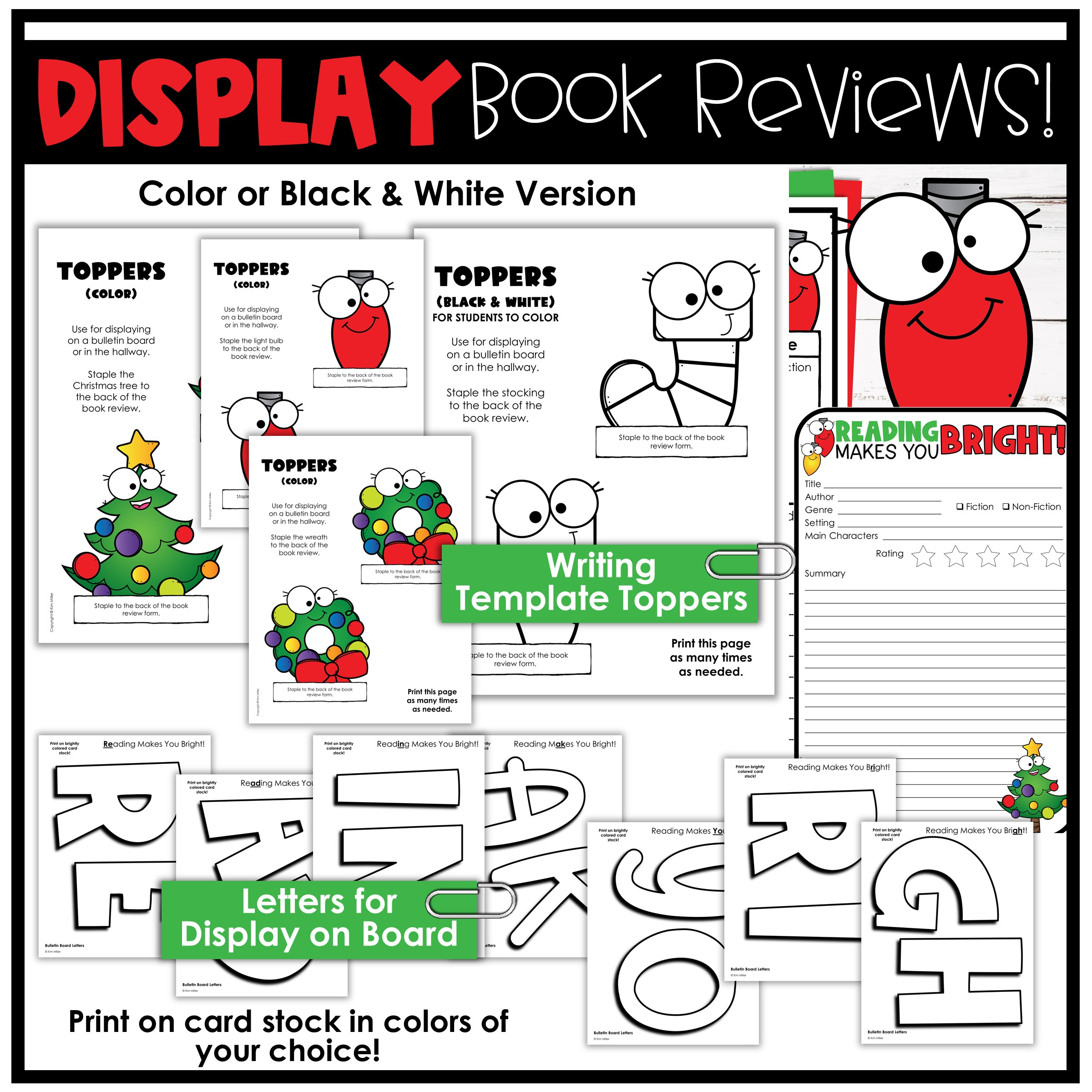 Christmas Activities December Bulletin Board Book Report Review throughout Christmas Book Report Template