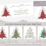 Christmas Address Label, Holiday Address Label, Unique Round In Christmas Card Address Label Template