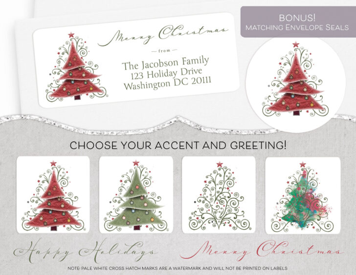 Christmas Card Address Label Template Christmas Card Address Label Template