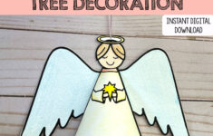 Christmas Angel Tree Decoration (Printable Craft Template) – Etsy Uk regarding Christmas Angel Tree Topper Template