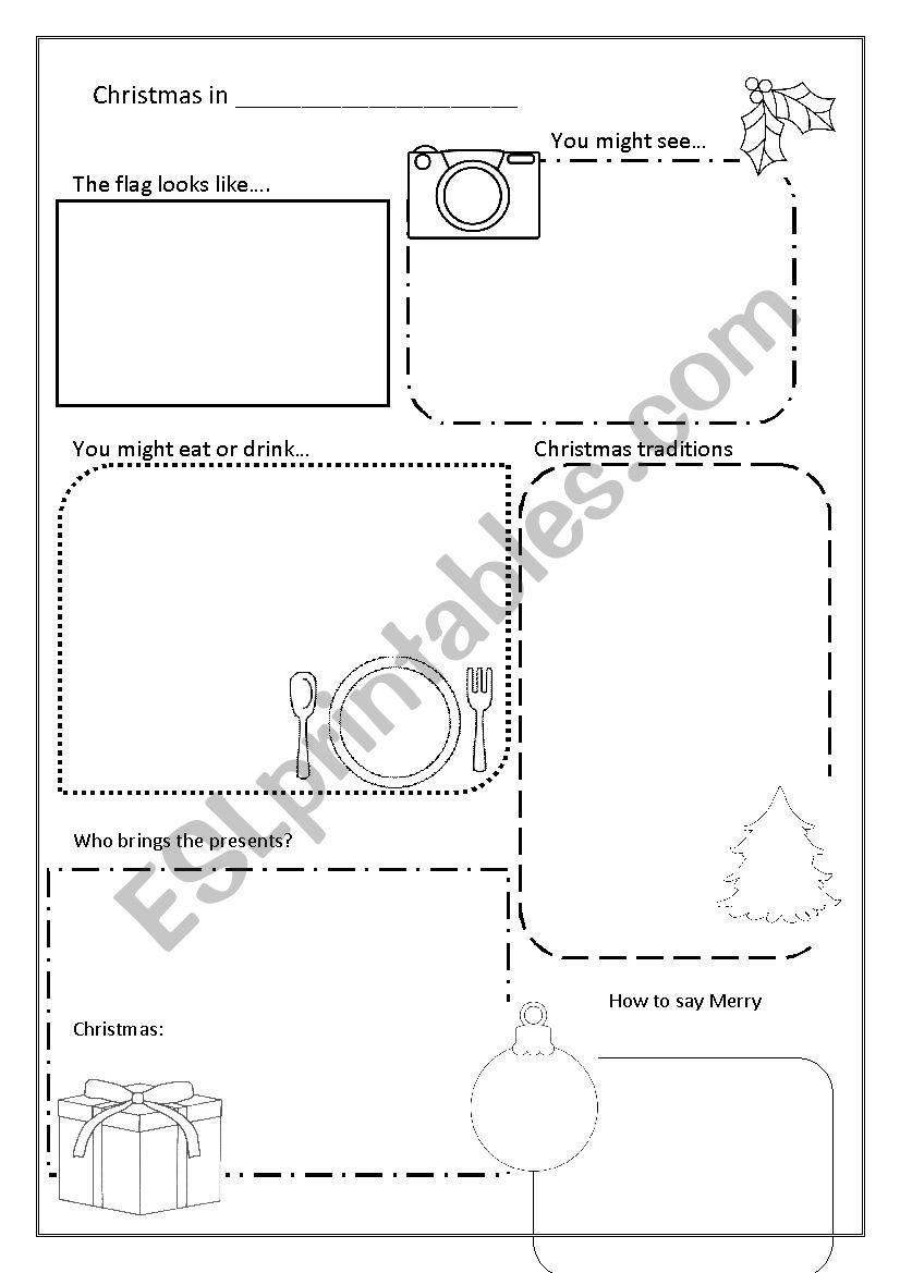 Christmas Around The World Research Form - Esl Worksheetvalery33 throughout Christmas Around The World Research Template