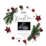 Christmas Baby Announcement Template, Editable Pregnancy Announce For Christmas Baby Announcement Template Free