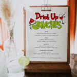 Christmas Bar Menu, Drink Up Grinches Bar Menu Sign, Printable Bar Pertaining To Christmas Drink Menu Template