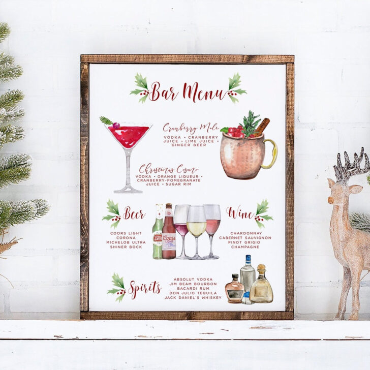 Christmas Cocktail Menu Template Christmas Cocktail Menu Template
