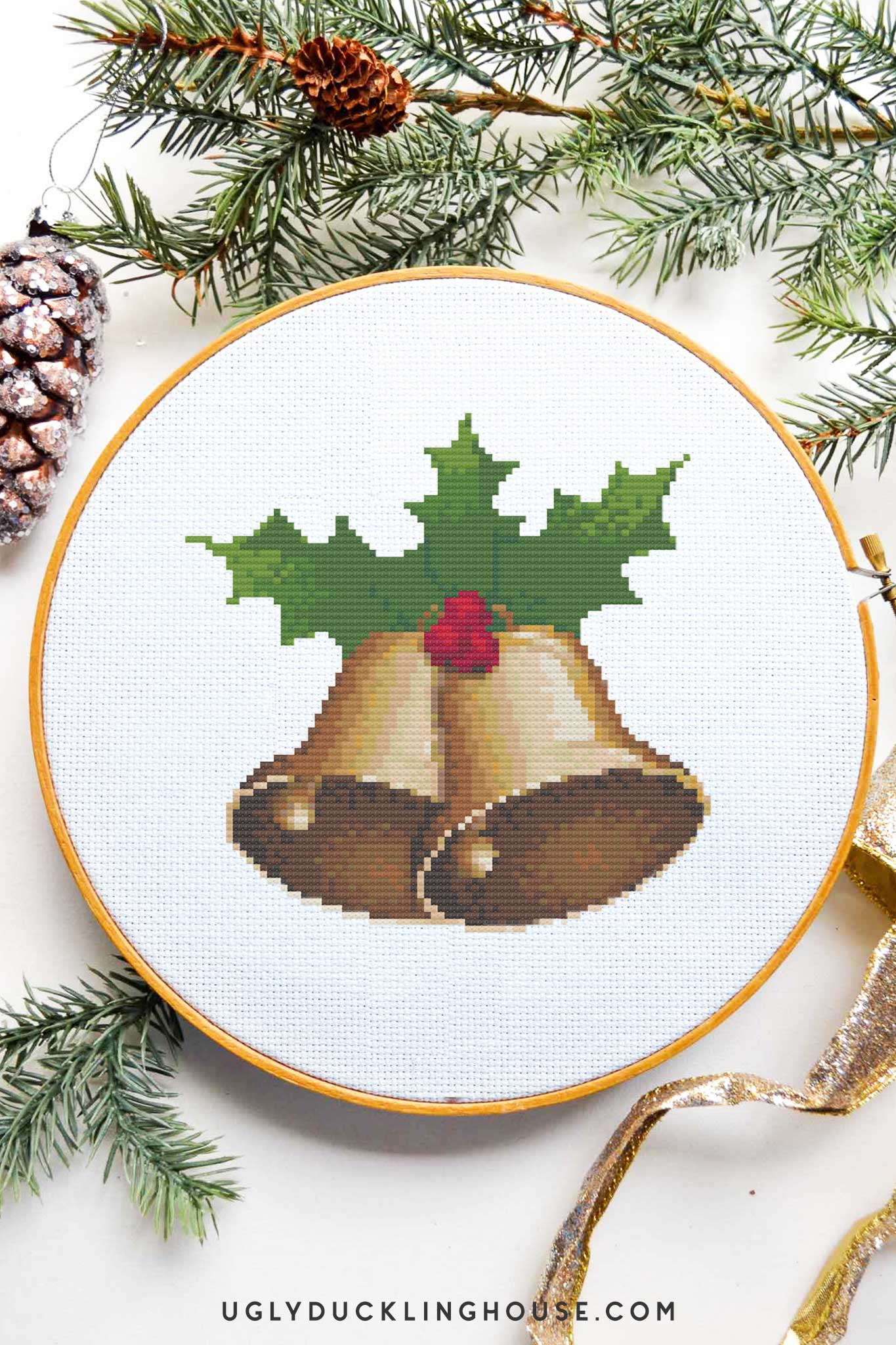 Christmas Bell | Free Cross Stitch Pattern • Ugly Duckling House inside Bell Template For Christmas Decoration