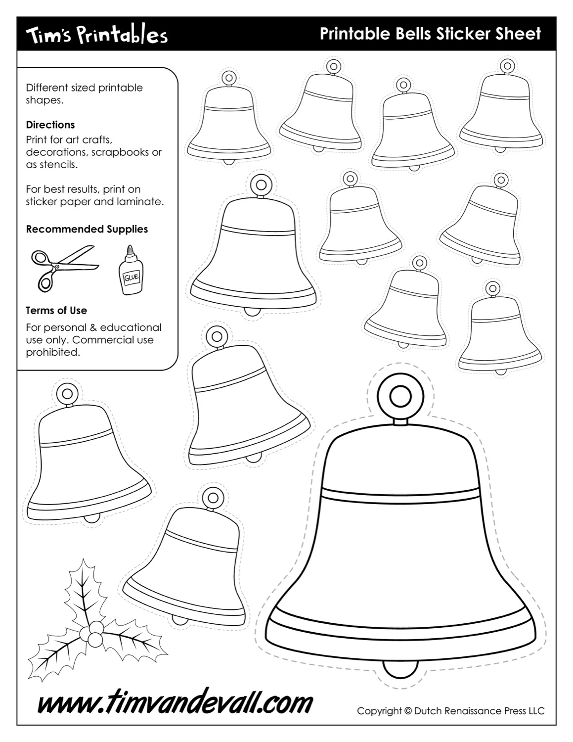 Christmas Bell Templates - Tim'S Printables pertaining to Christmas Bell Template Printable
