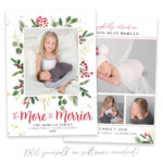 Christmas Birth Announcement Template: 'The More The Merrier' Card Regarding Christmas Birth Announcement Template