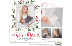 Christmas Birth Announcement Template: 'The More The Merrier' Card regarding Christmas Birth Announcement Template
