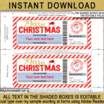 Christmas Boarding Pass From Santa Template   Red & Gold Inside Christmas Boarding Pass Template Free