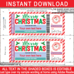 Christmas Boarding Pass From Santa Template   Red & Green Intended For Christmas Boarding Pass Template Free Download