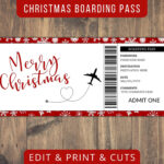 Christmas Boarding Pass Template, Holiday Gift Ideas, Fake For Christmas Boarding Pass Template