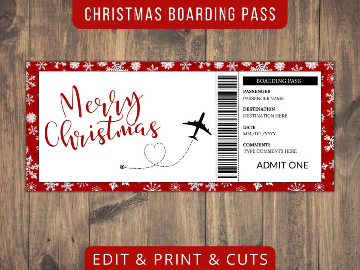 Christmas Boarding Pass Template