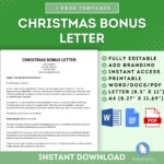 Christmas Bonus Letter Template, Employee Christmas Bonus Within Christmas Bonus Letter To Employees Template