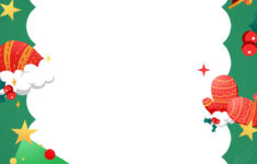 Christmas Border With Hat Bunting And Candy Cane Tree Pattern Page in Christmas Border Template