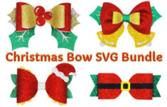 Christmas Bow Svg Bundle, Hair Bow Template Svg intended for Christmas Bow Template Printable