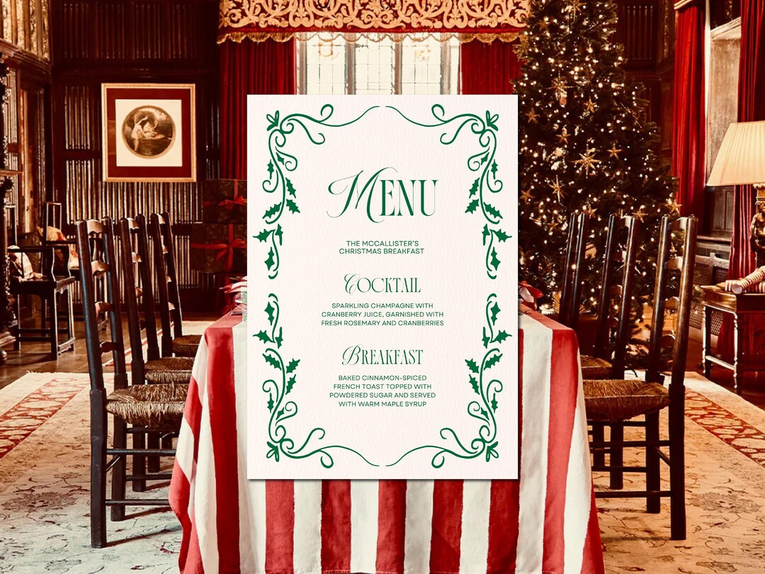 Christmas Breakfast Menu Template: Festive Hand-Drawn Design within Christmas Breakfast Menu Template
